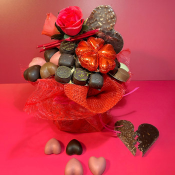 Merci Panier-Cadeau en Chocolat pour la Saint-Valentin, Vacances, Merci,  Félicitations